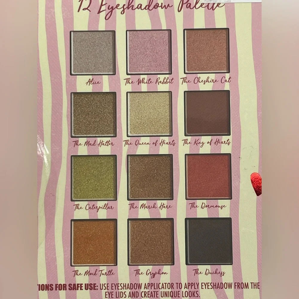 Alice in Wonderland Eyeshadow Palette, New and Sealed
